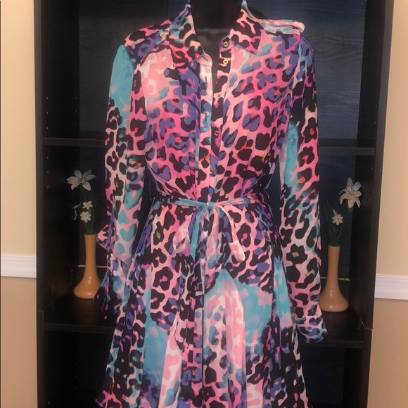 Bebe Leopard Shirt Dress👗 - Picture 2 of 16